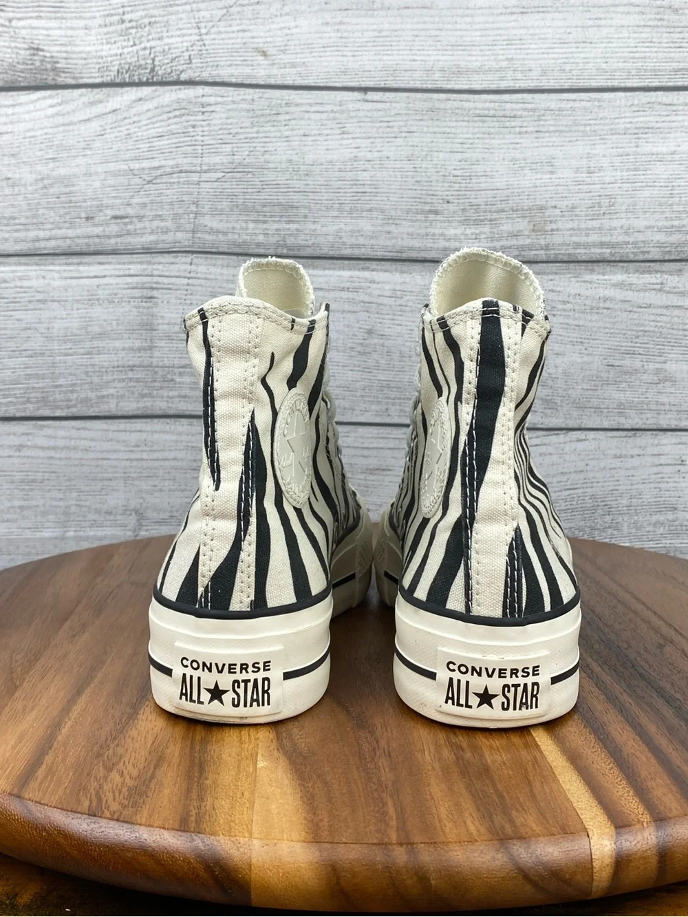 Converse Chuck Taylor All Star High Lift Platform Zebra Stripe Shoes Women’s 6.5